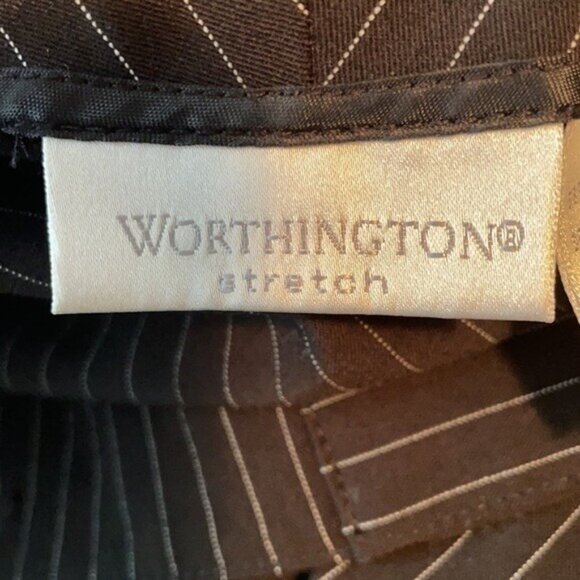 Worthington Wide Leg Trouser Dress Pant Women Size 8 Black Pin Stripe - Picture 4 of 4